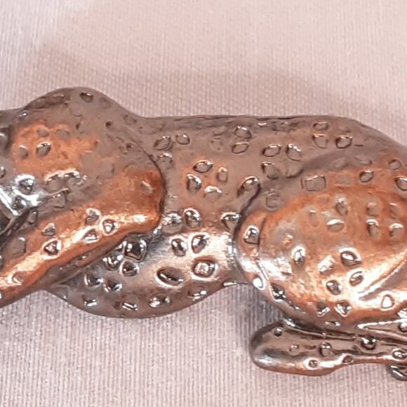 3D Copper Bronze Leopard Cheetah Brooch - Picture 6 of 9